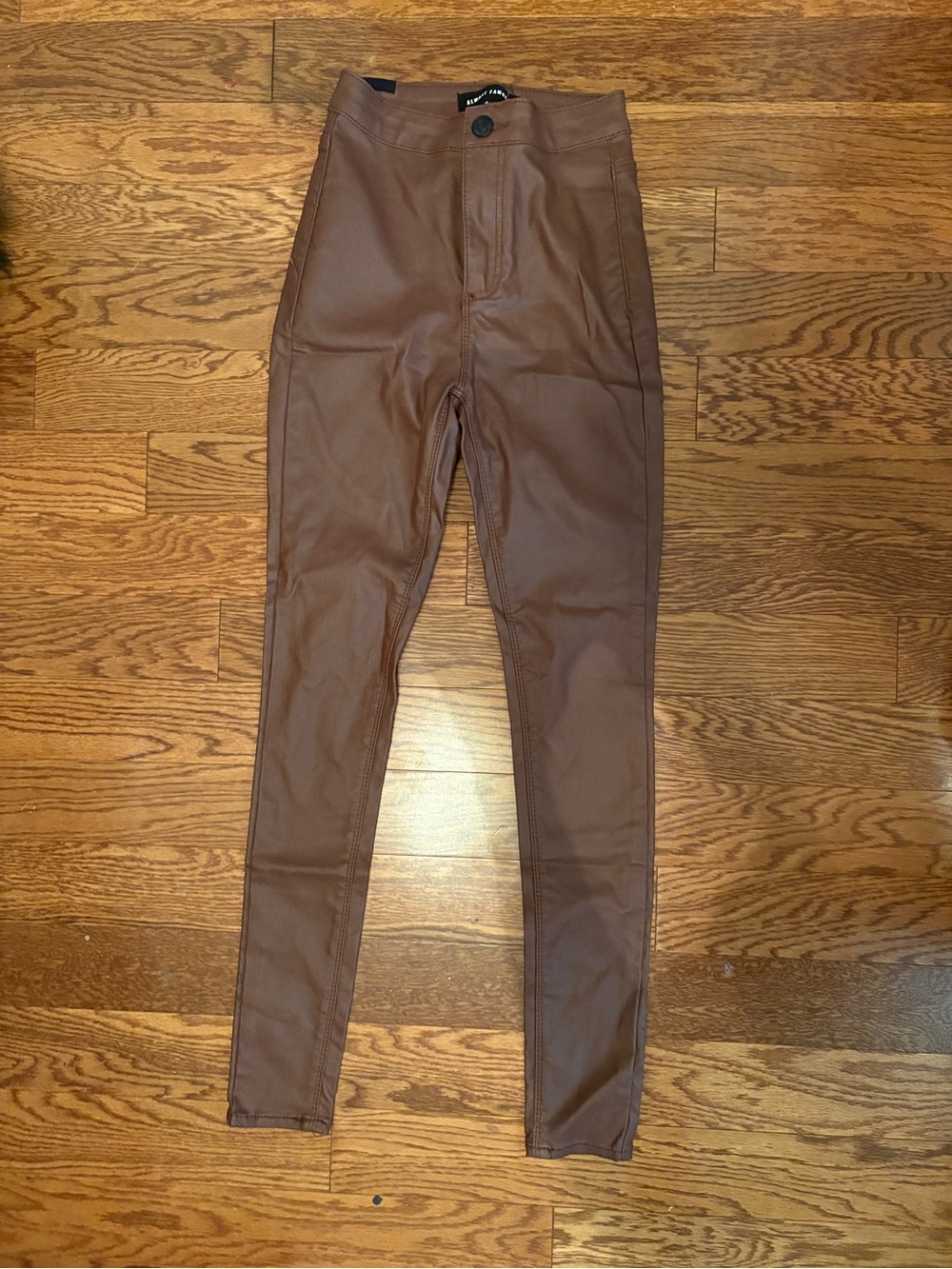 Almost Famous Brown Faux Leather Leggings